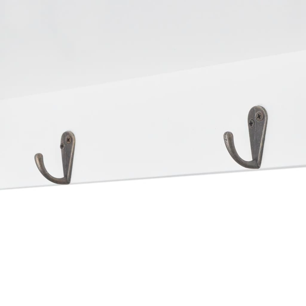 White MDF Wall Cabinet Display Shelf Book/DVD/Glass Storage