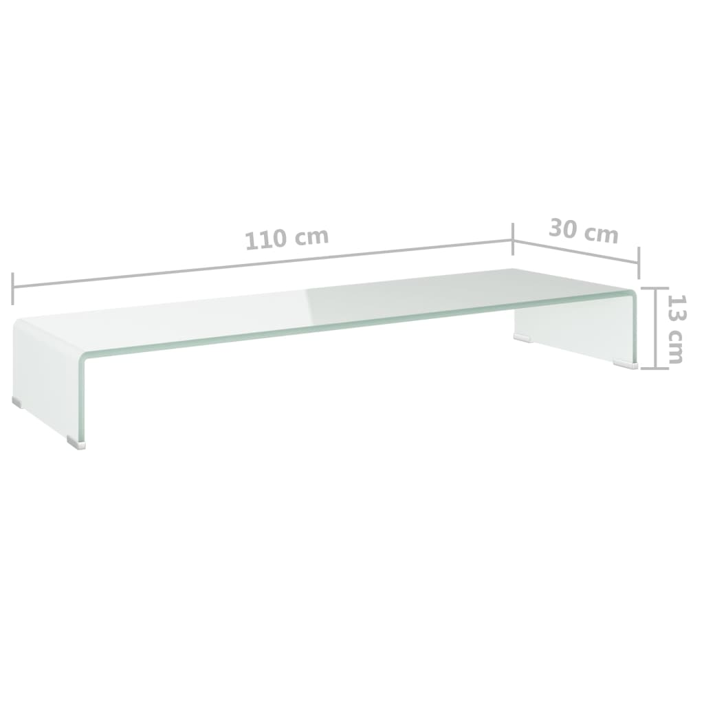TV Stand/Monitor Riser Glass Green 110x30x13 cm