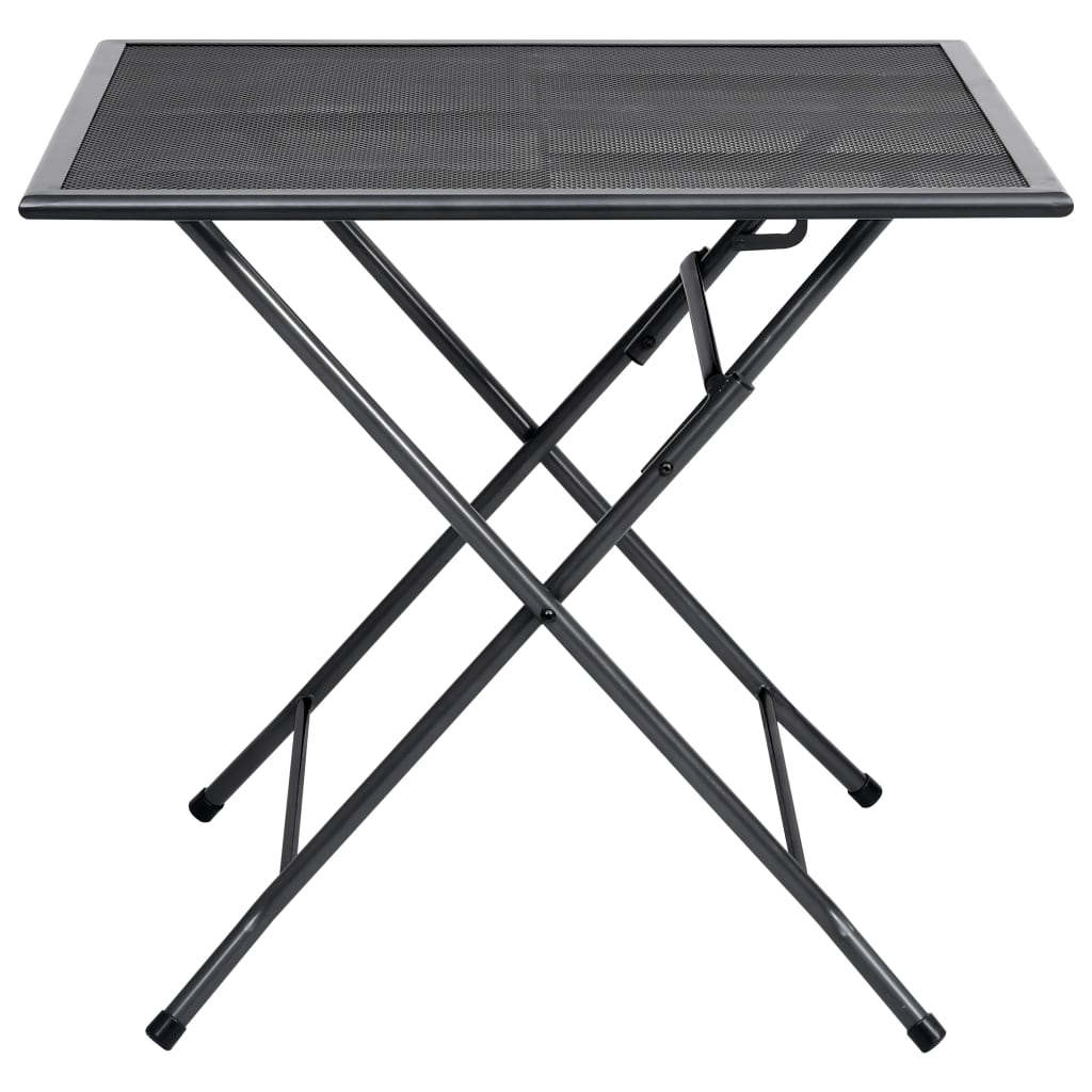 Folding Mesh Table 80x80x72 cm Steel Anthracite