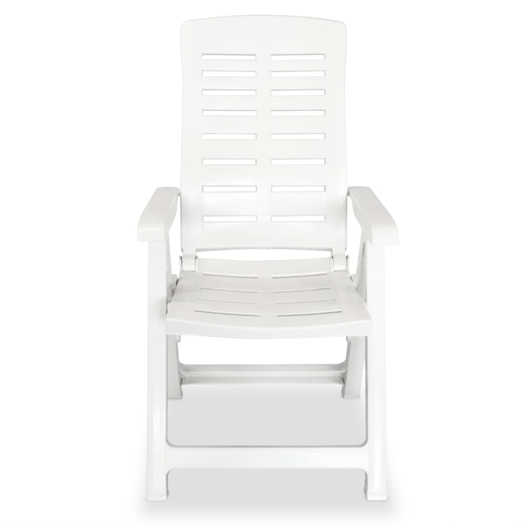 3 Piece Garden Dining Set White Polypropylene