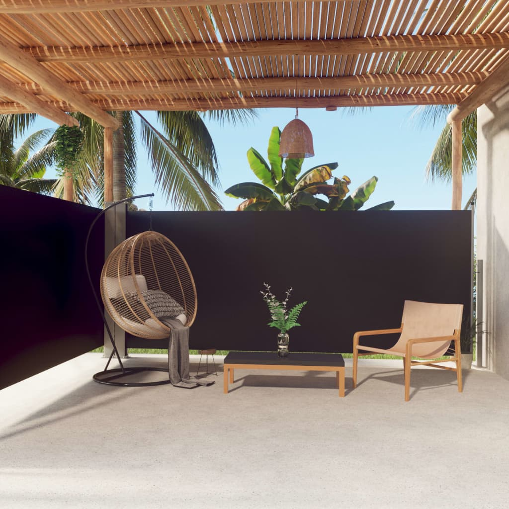 Retractable Side Awning Black 160x600 cm