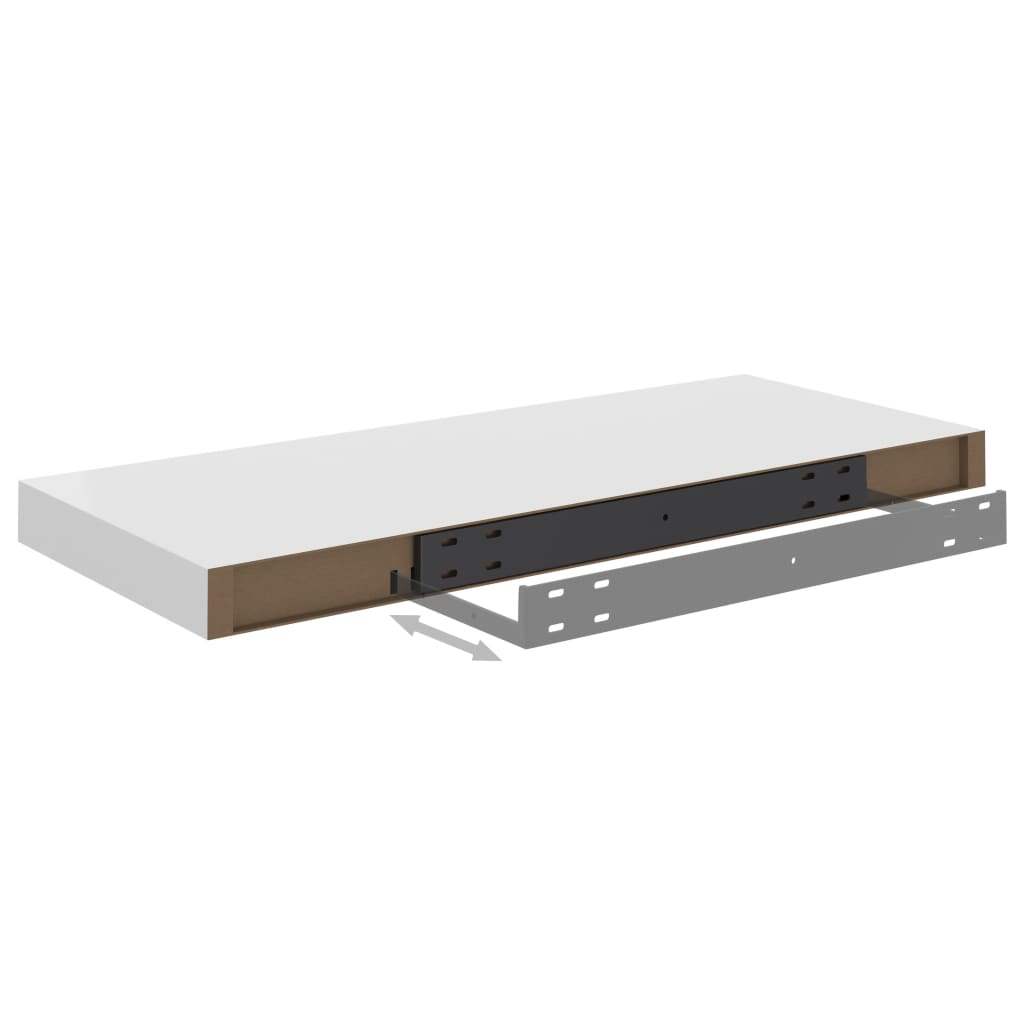 Floating Wall Shelf White 60x23.5x3.8 cm MDF