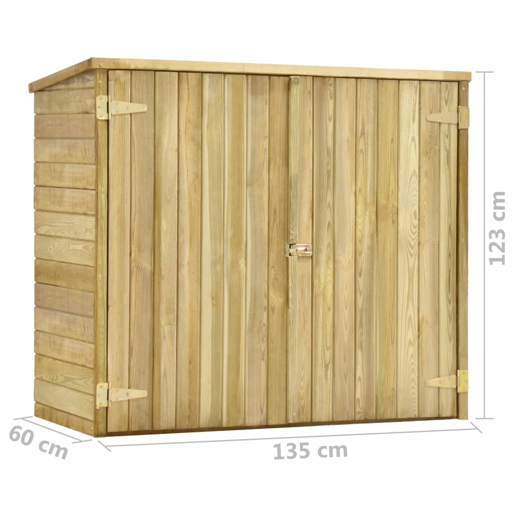 Garden Tool Shed 135x60x123 cm Impregnated Pinewood