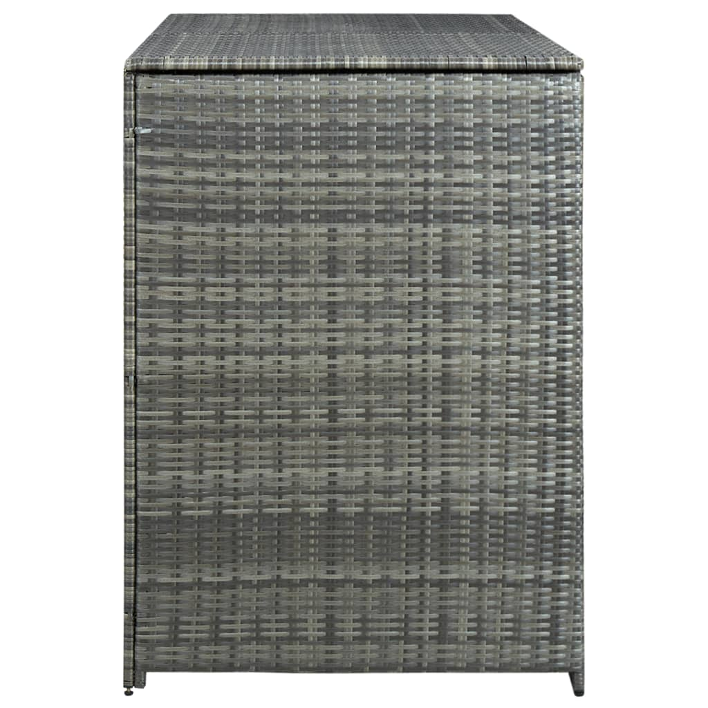 Double Wheelie Bin Shed Poly Rattan Anthracite 148x77x111 cm