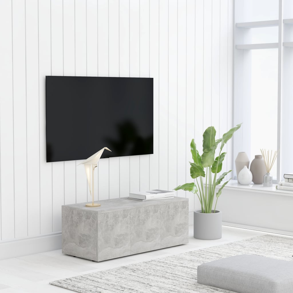 TV Cabinet Concrete Grey 80x34x30 cm Engineered Wood
