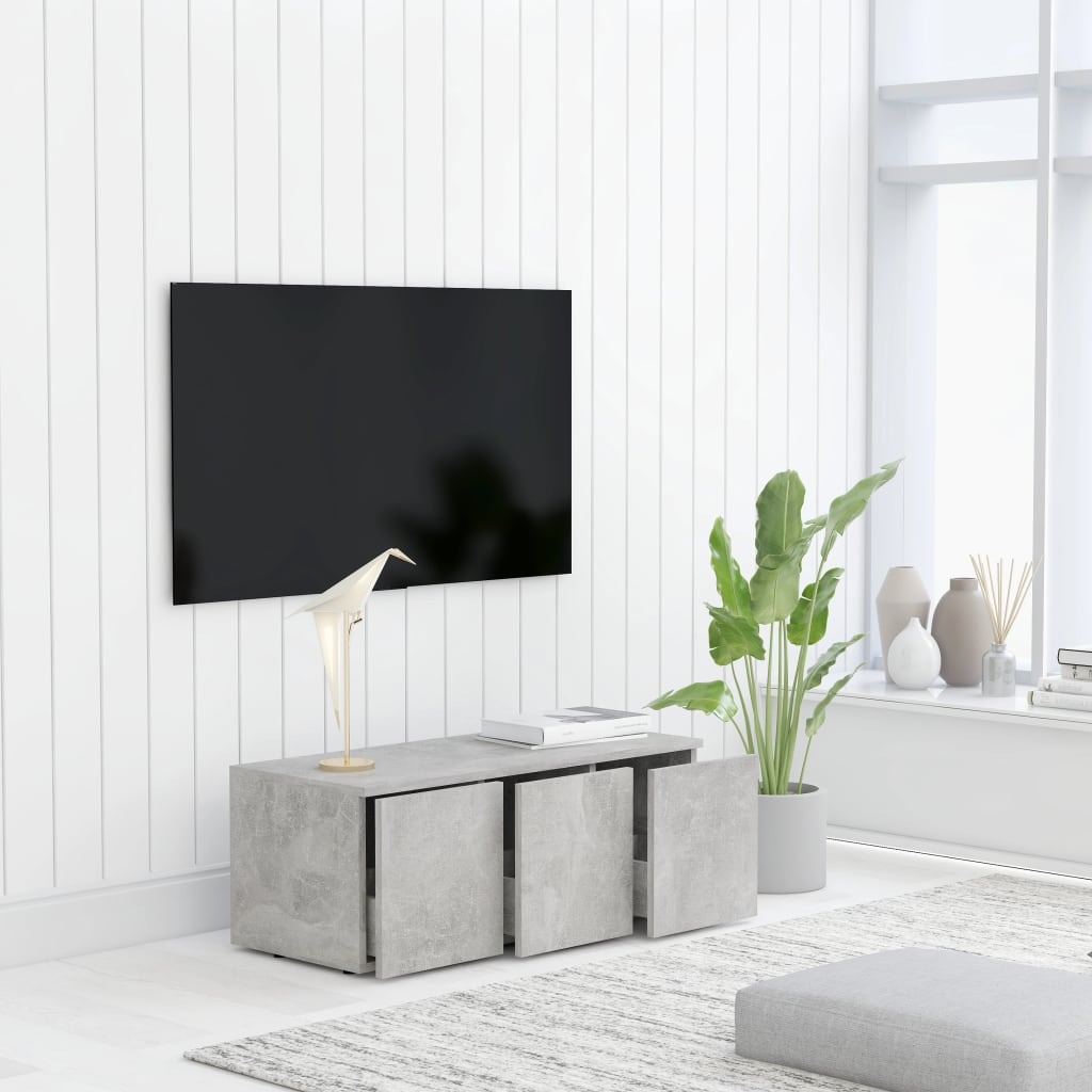TV Cabinet Concrete Grey 80x34x30 cm Engineered Wood