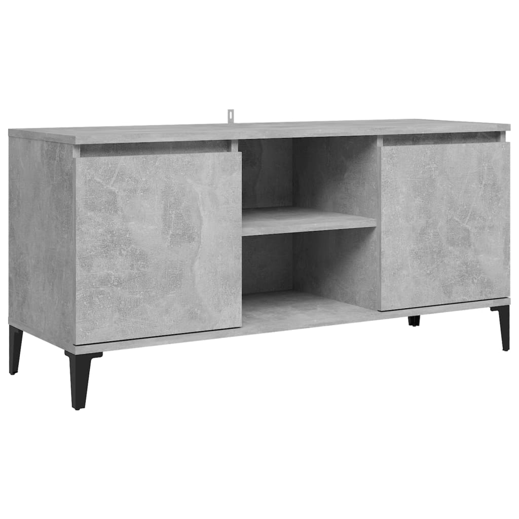 TV Cabinet with Metal Legs Concrete Grey 103.5x35x50 cm