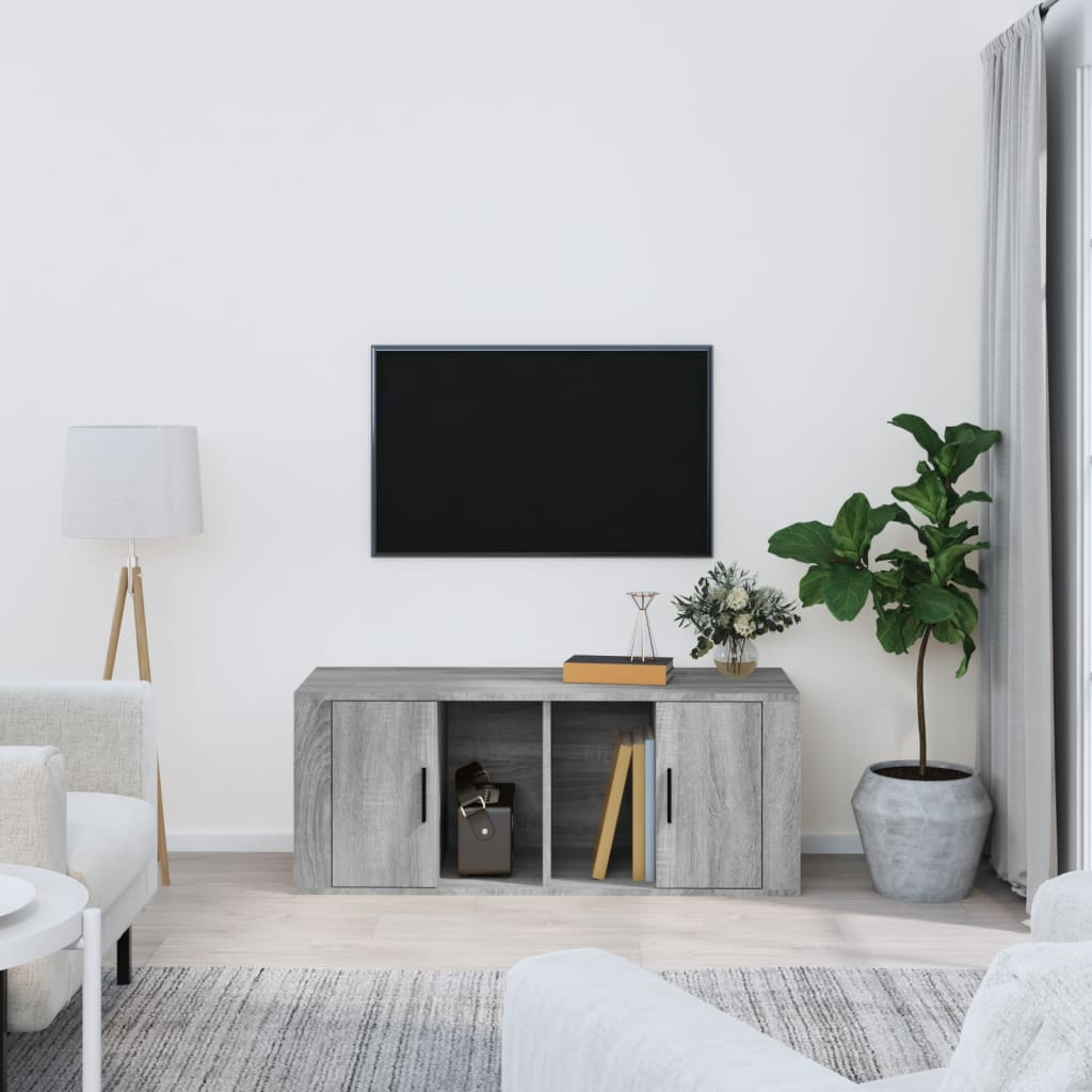 TV Cabinet Grey Sonoma 100x35x40 cm Engineered Wood