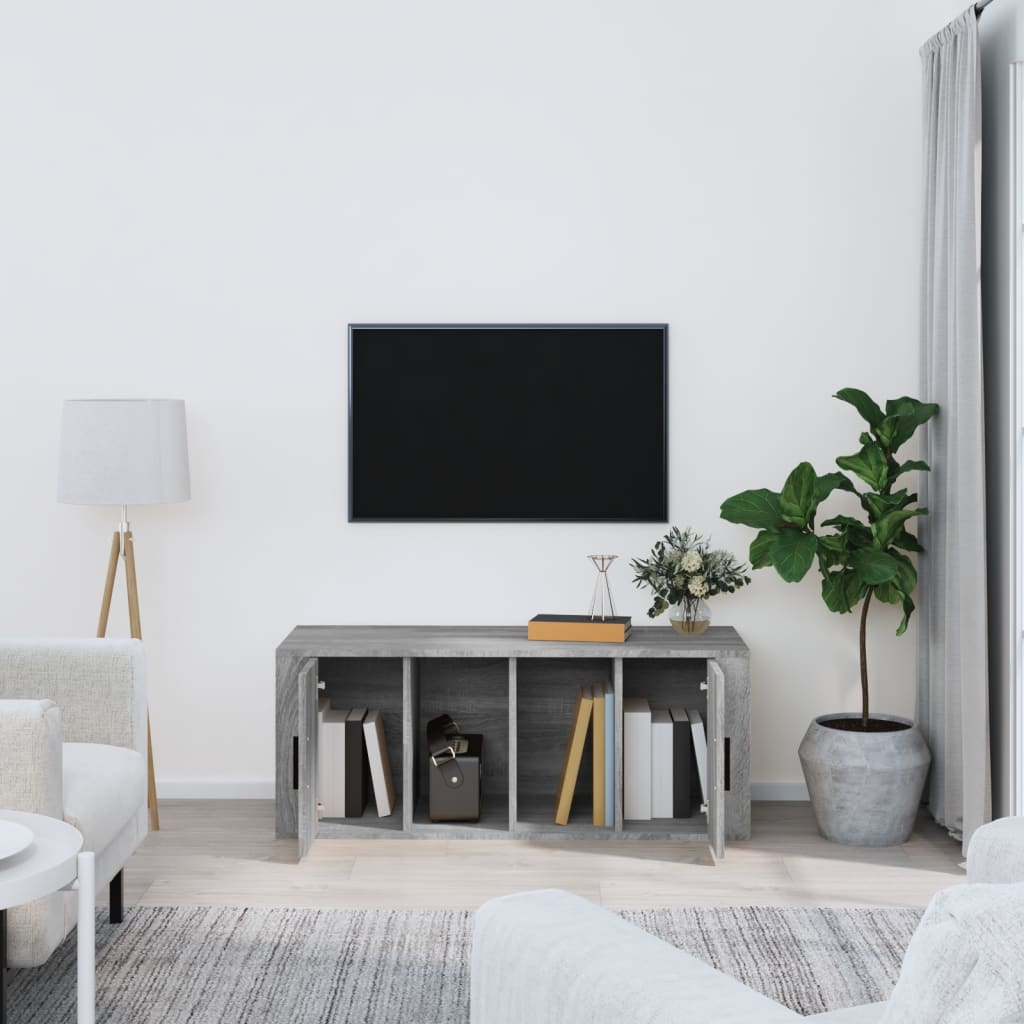 TV Cabinet Grey Sonoma 100x35x40 cm Engineered Wood