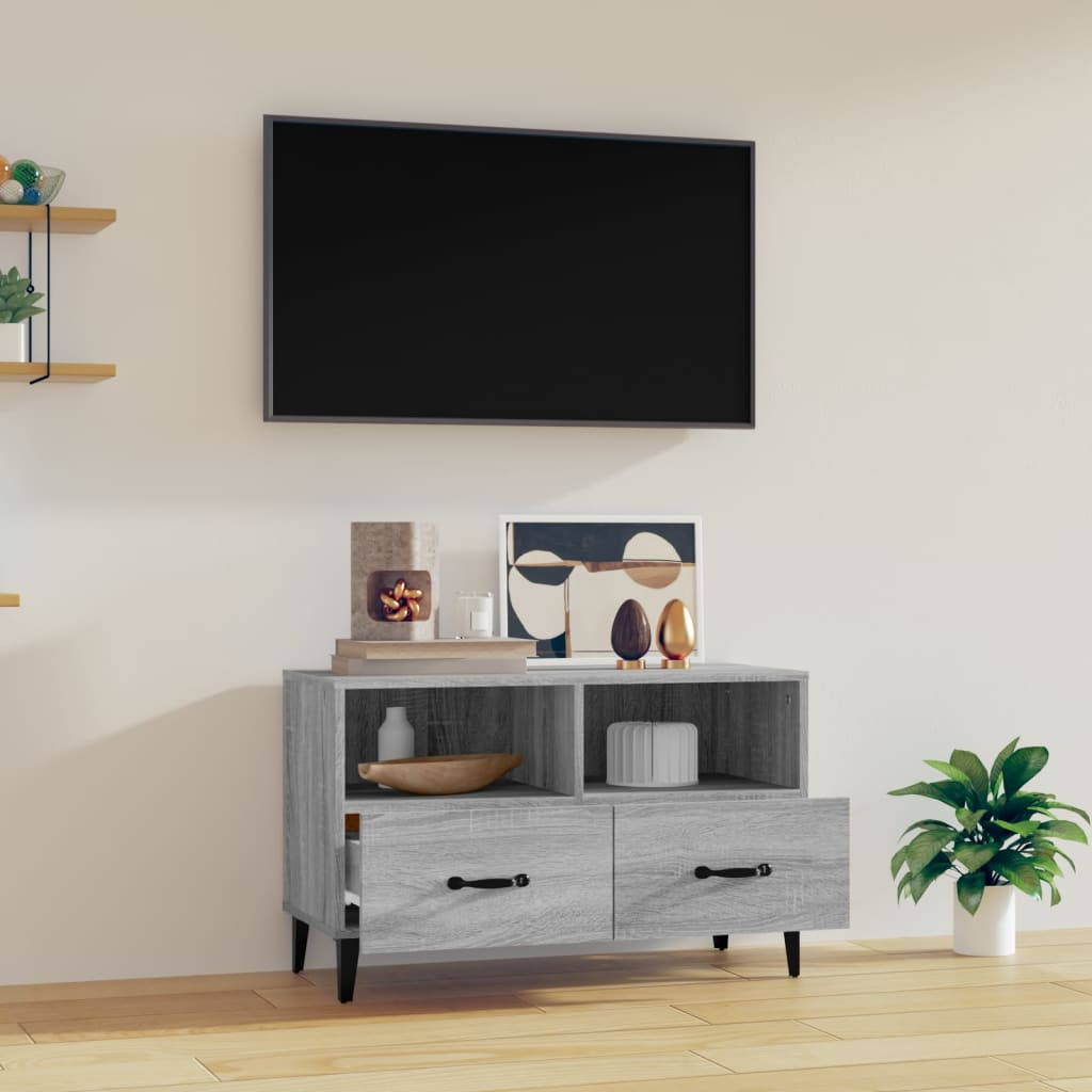 TV Cabinet Grey Sonoma 80x36x50 cm Engineered Wood