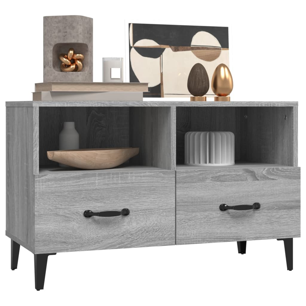 TV Cabinet Grey Sonoma 80x36x50 cm Engineered Wood