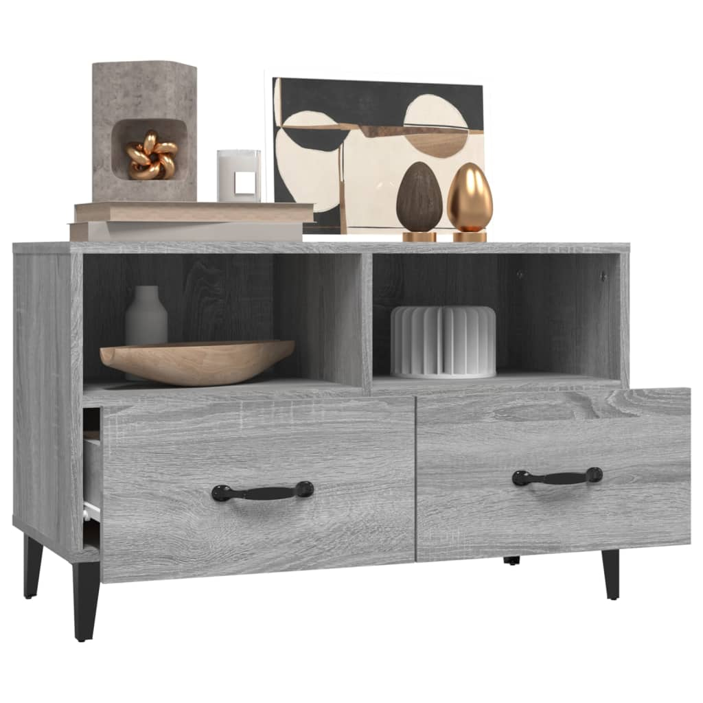 TV Cabinet Grey Sonoma 80x36x50 cm Engineered Wood