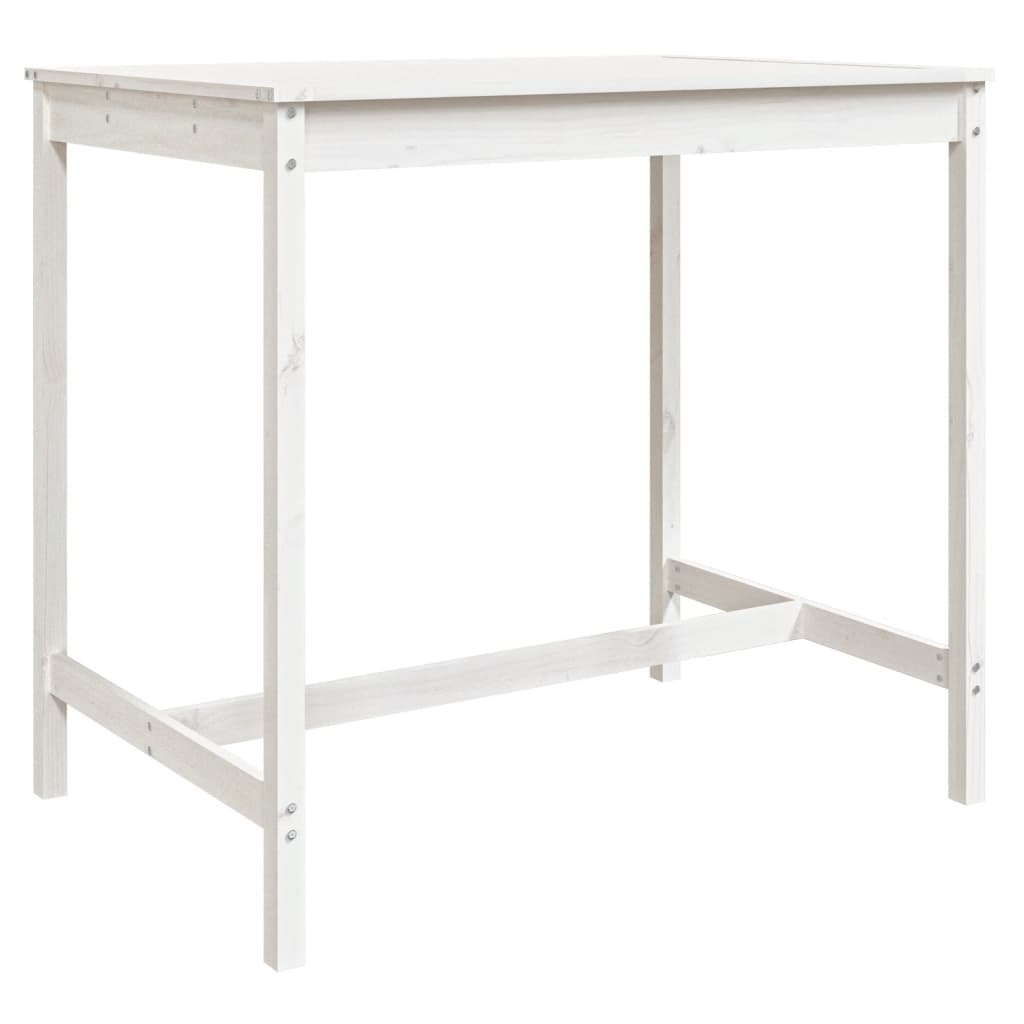 Garden Table White 121x82.5x110 cm Solid Wood Pine
