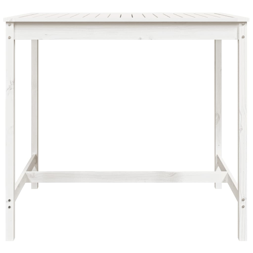 Garden Table White 121x82.5x110 cm Solid Wood Pine