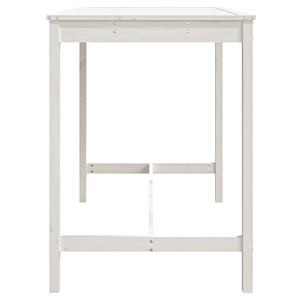 Garden Table White 121x82.5x110 cm Solid Wood Pine