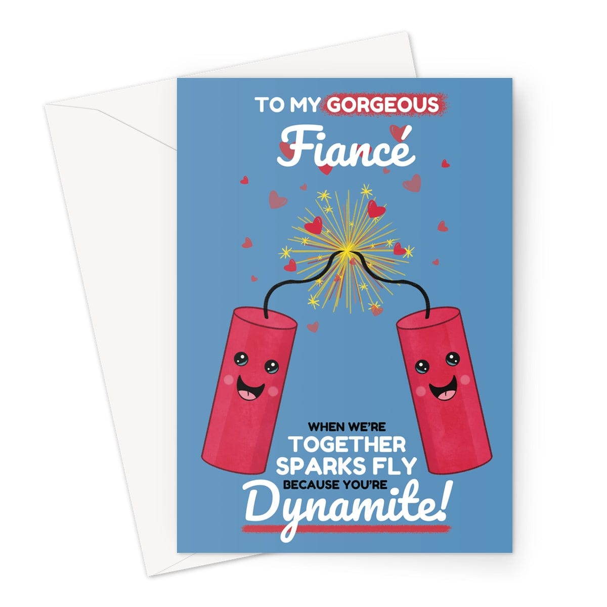 Dynamite Fiancé Valentine's Day Card Greeting Card