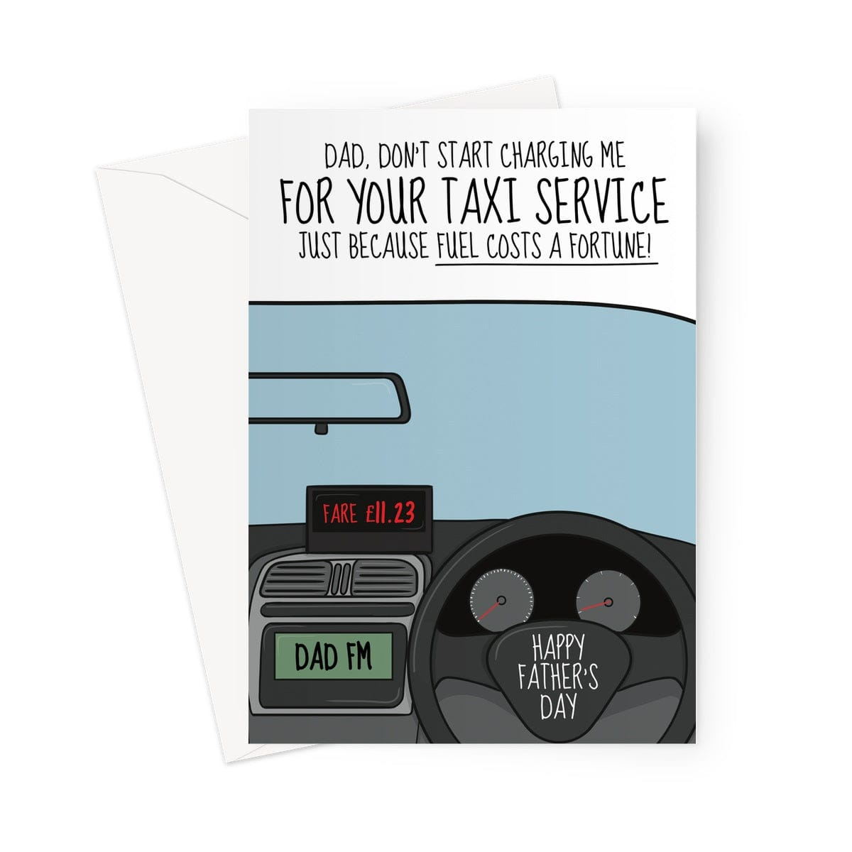 Funny Father's Day Card - Dad's Taxi Joke Greeting Card