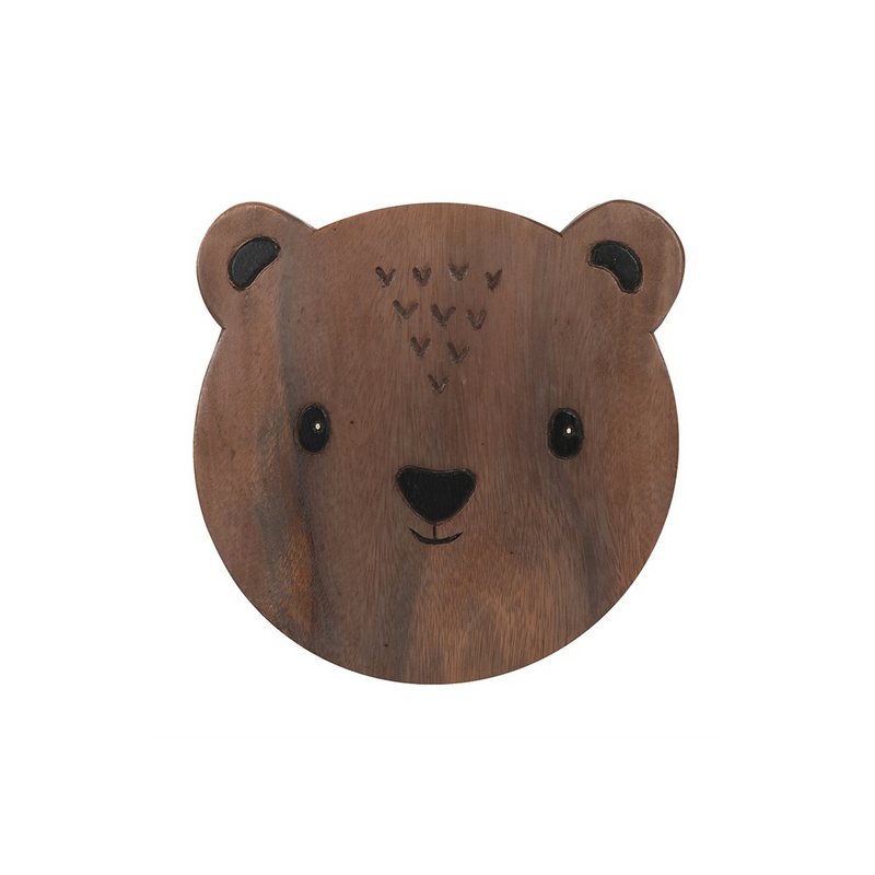 26cm Children's Wooden Bear Stool