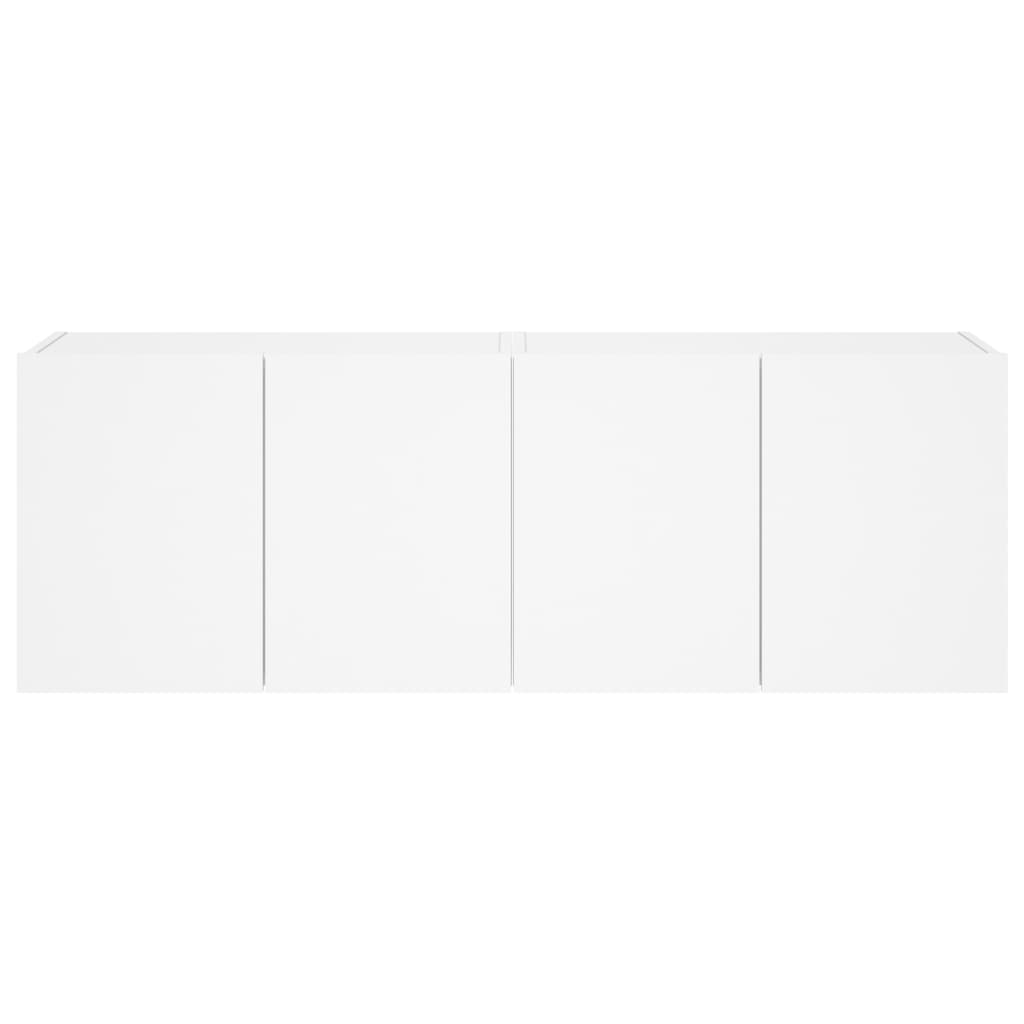 TV Wall Cabinets with LED Lights 2 pcs White 60x35x41 cm