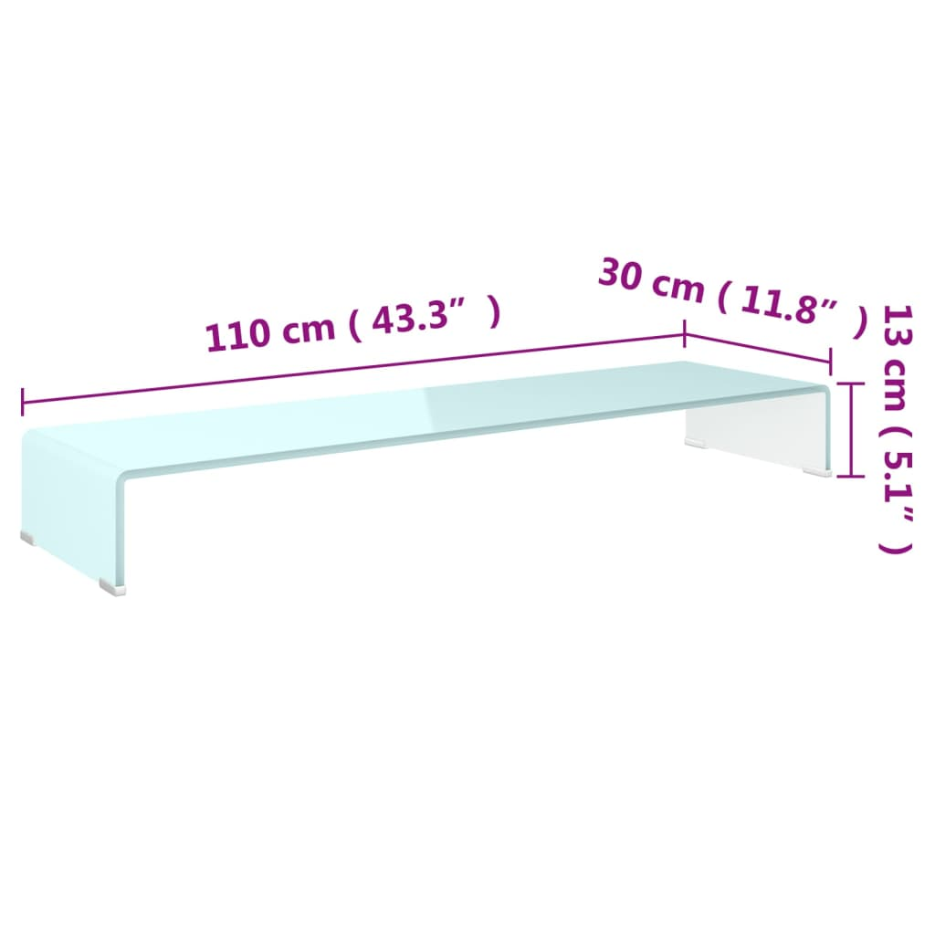 TV Stand/Monitor Riser Glass Green 110x30x13 cm