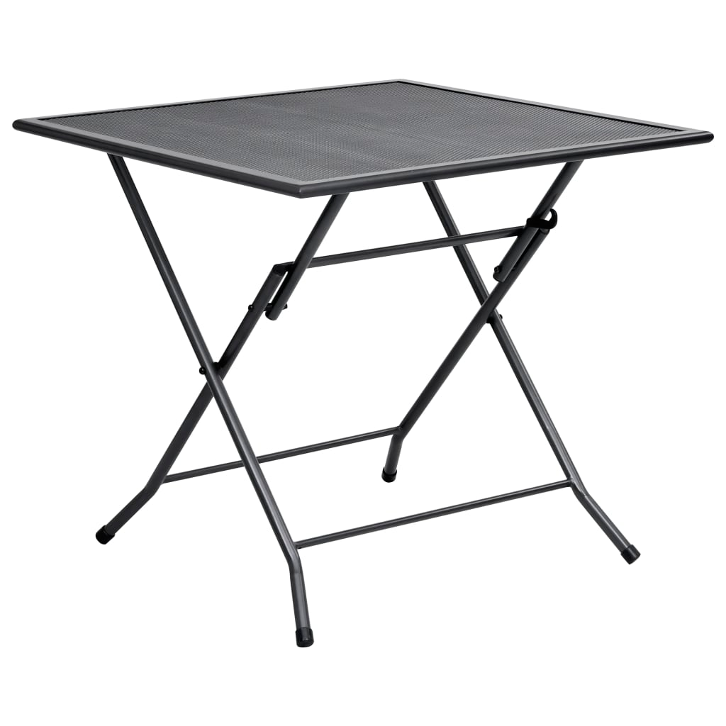 Folding Mesh Table 80x80x72 cm Steel Anthracite