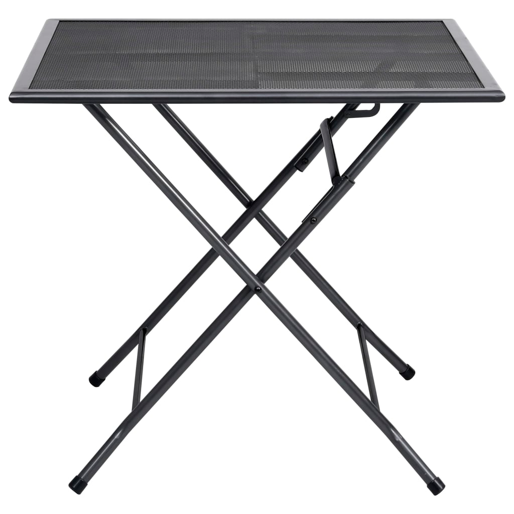Folding Mesh Table 80x80x72 cm Steel Anthracite
