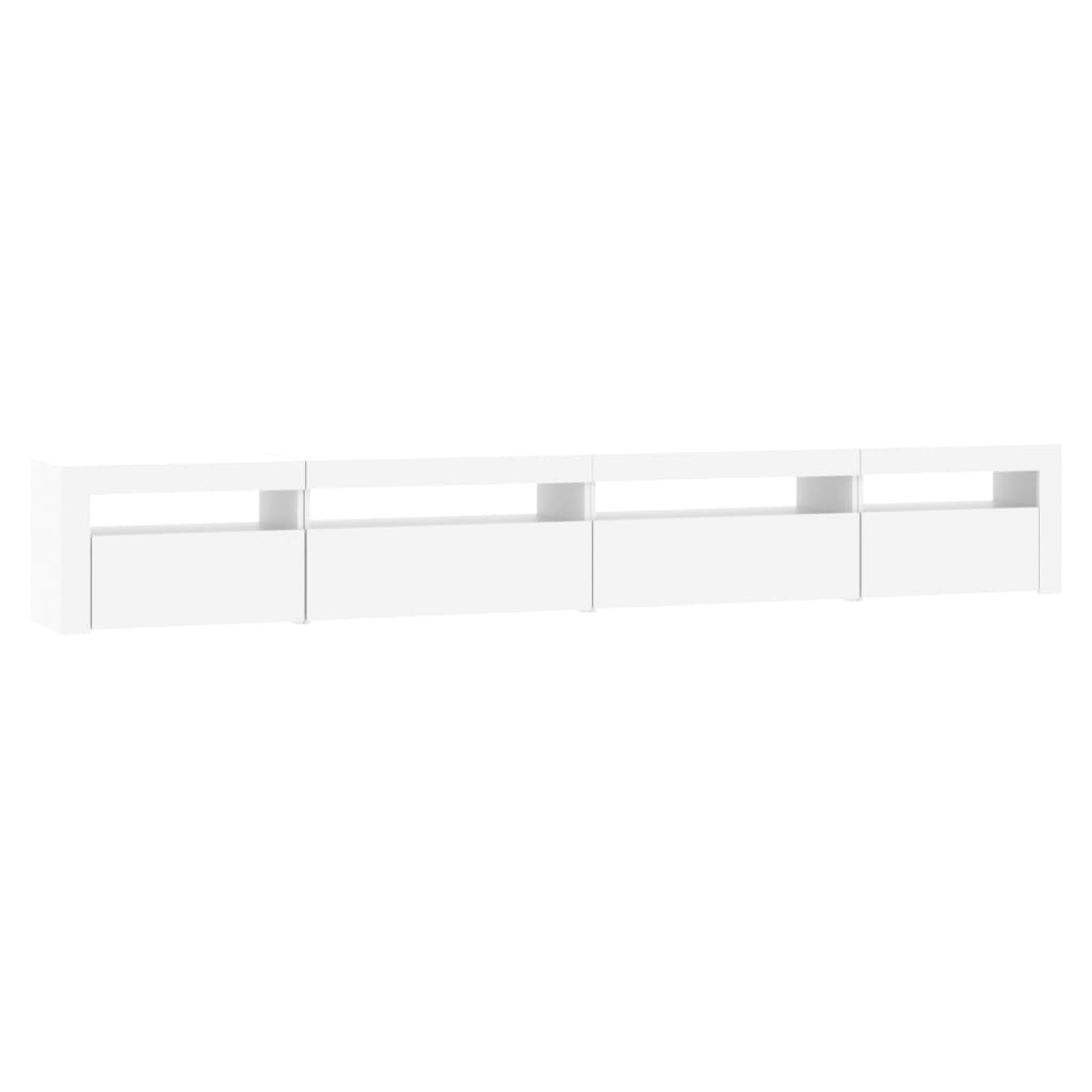 TV Cabinet with LED Lights White 270x35x40 cm
