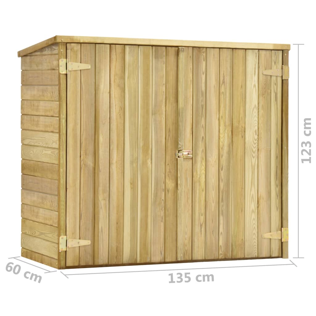 Garden Tool Shed 135x60x123 cm Impregnated Pinewood