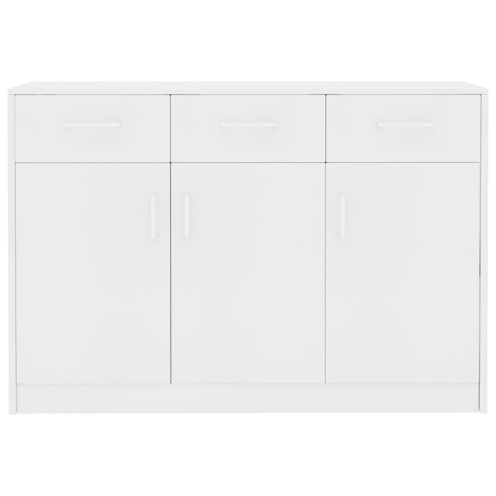 Sideboard White 110x30x75 cm Engineered Wood