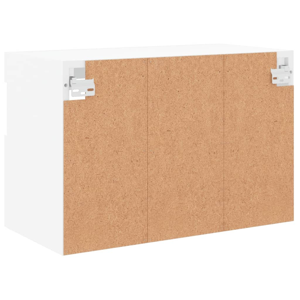 TV Wall Cabinet with LED Lights White 60x30x40 cm