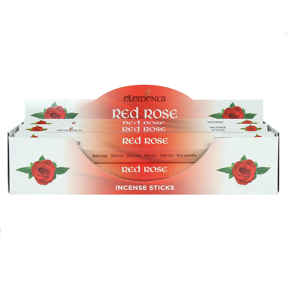 Set of 6 Packets of Elements Red Rose Incense Sticks