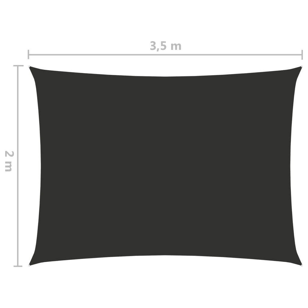 Sunshade Sail Oxford Fabric Rectangular 2x3.5 m Anthracite