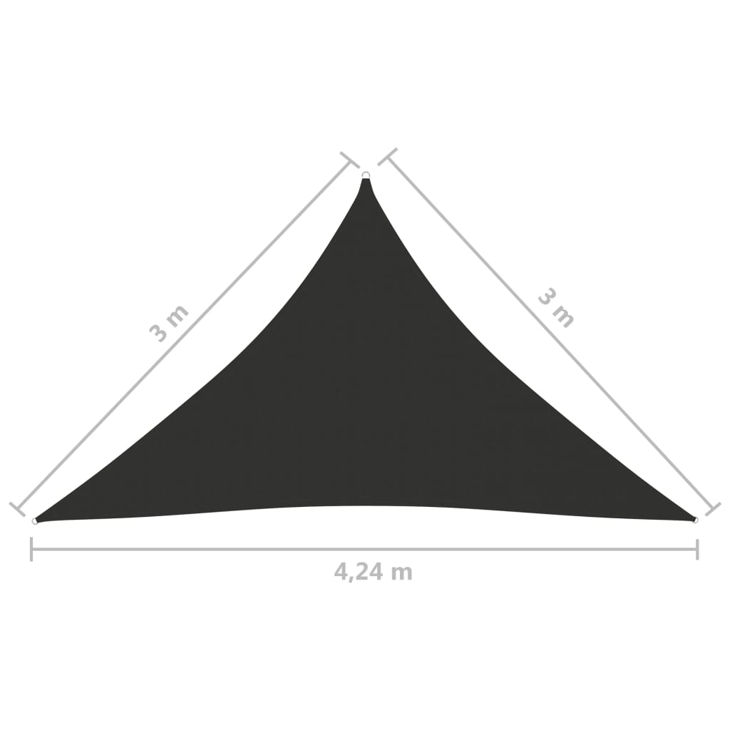 Sunshade Sail Oxford Fabric Triangular 3x3x4.24 m Anthracite