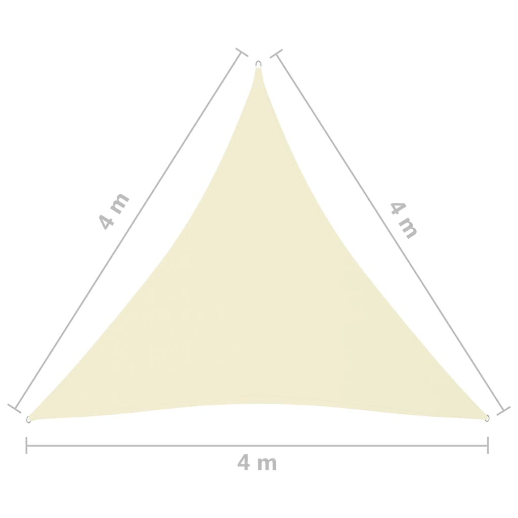 Sunshade Sail Oxford Fabric Triangular 4x4x4 m Cream