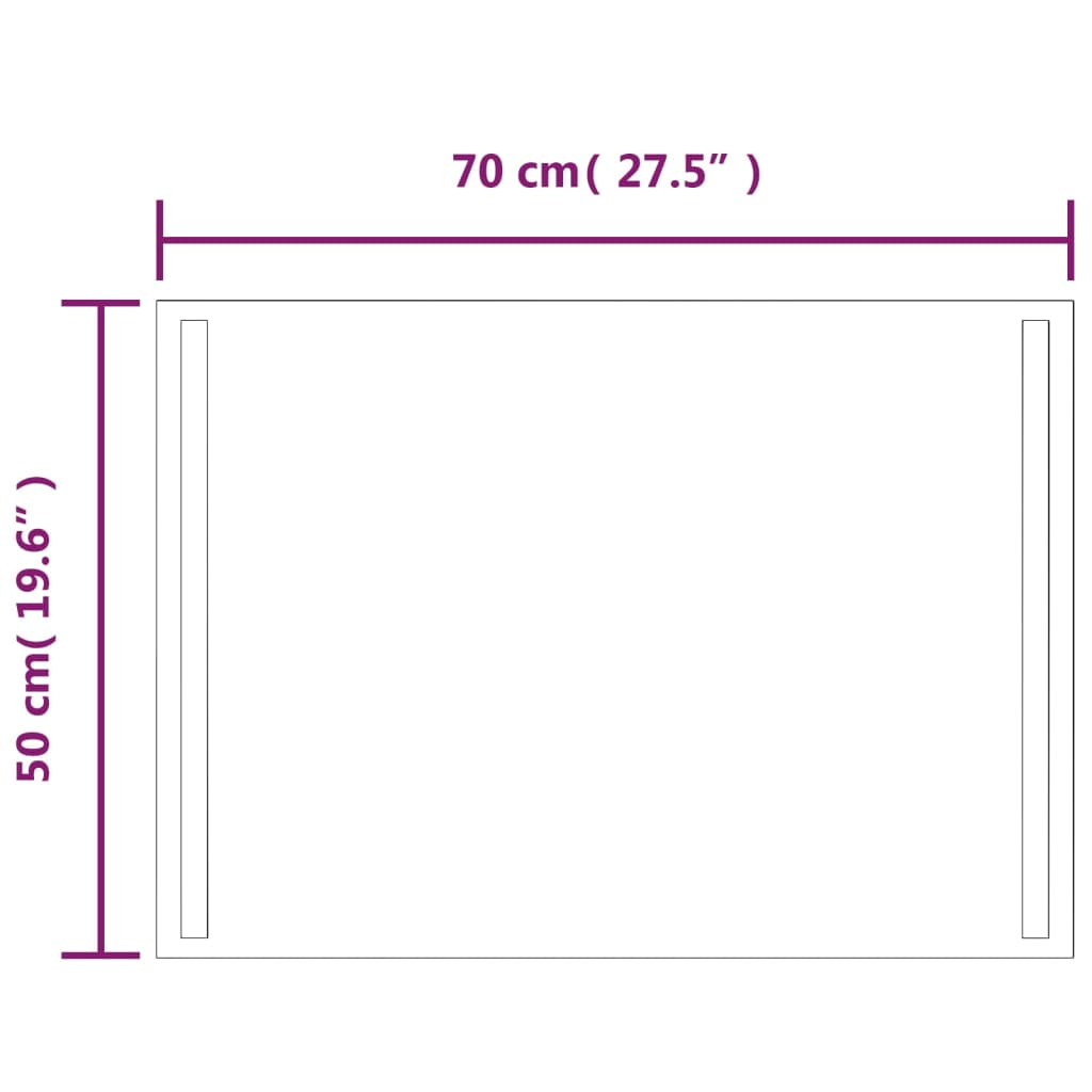 LED Bathroom Mirror 70x50 cm