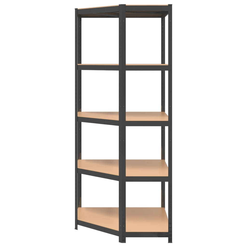 5-Layer Corner Shelf Anthracite Steel&Engineered Wood