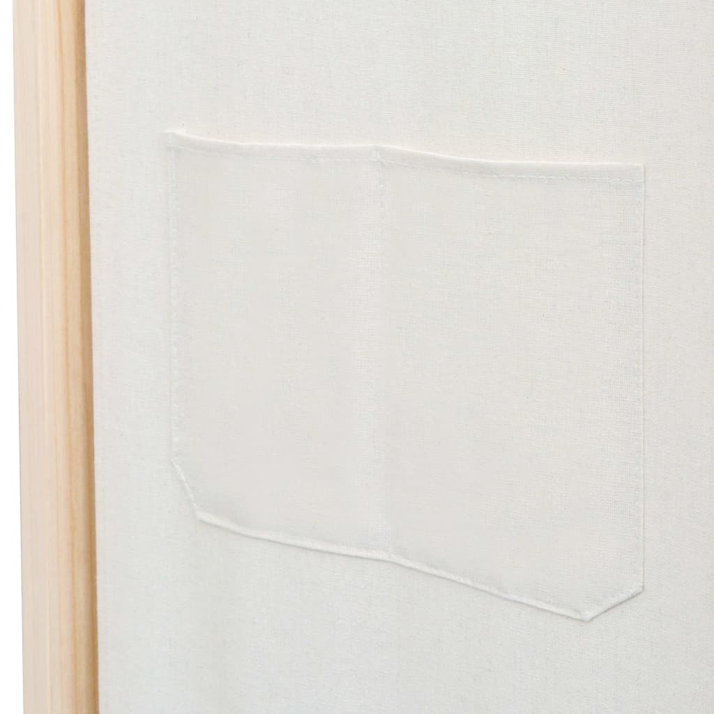 6-Panel Room Divider Cream 240x170x4 cm Fabric