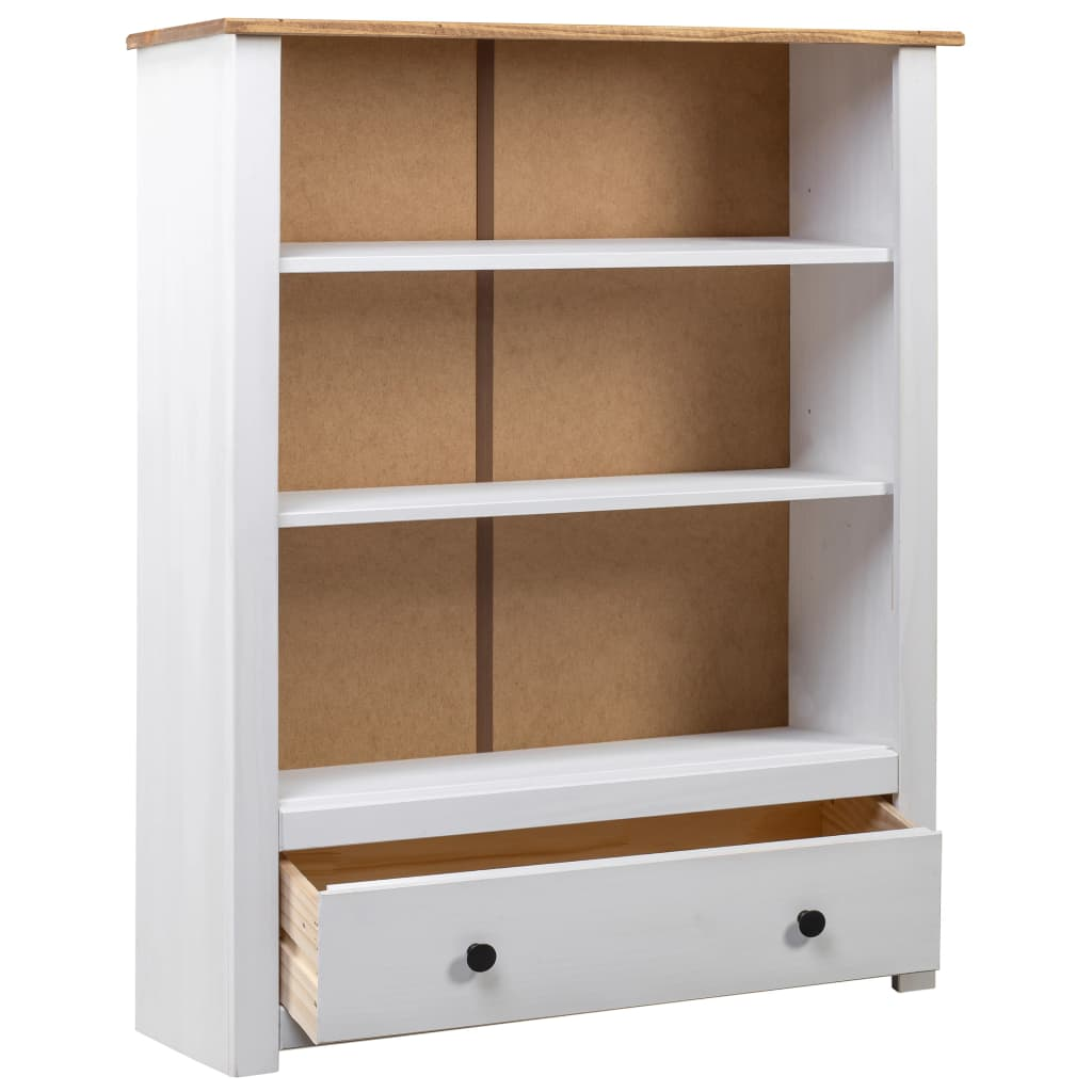 Bookcase White 80x35x110 cm Solid Pine Wood Panama Range