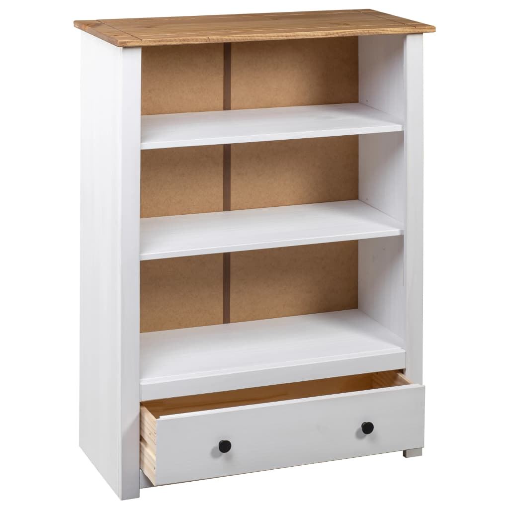 Bookcase White 80x35x110 cm Solid Pine Wood Panama Range