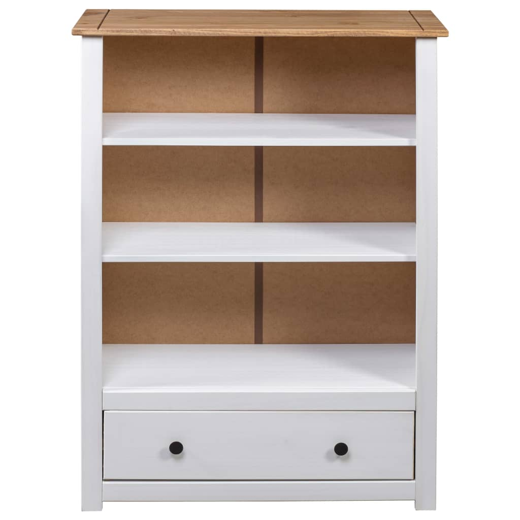 Bookcase White 80x35x110 cm Solid Pine Wood Panama Range