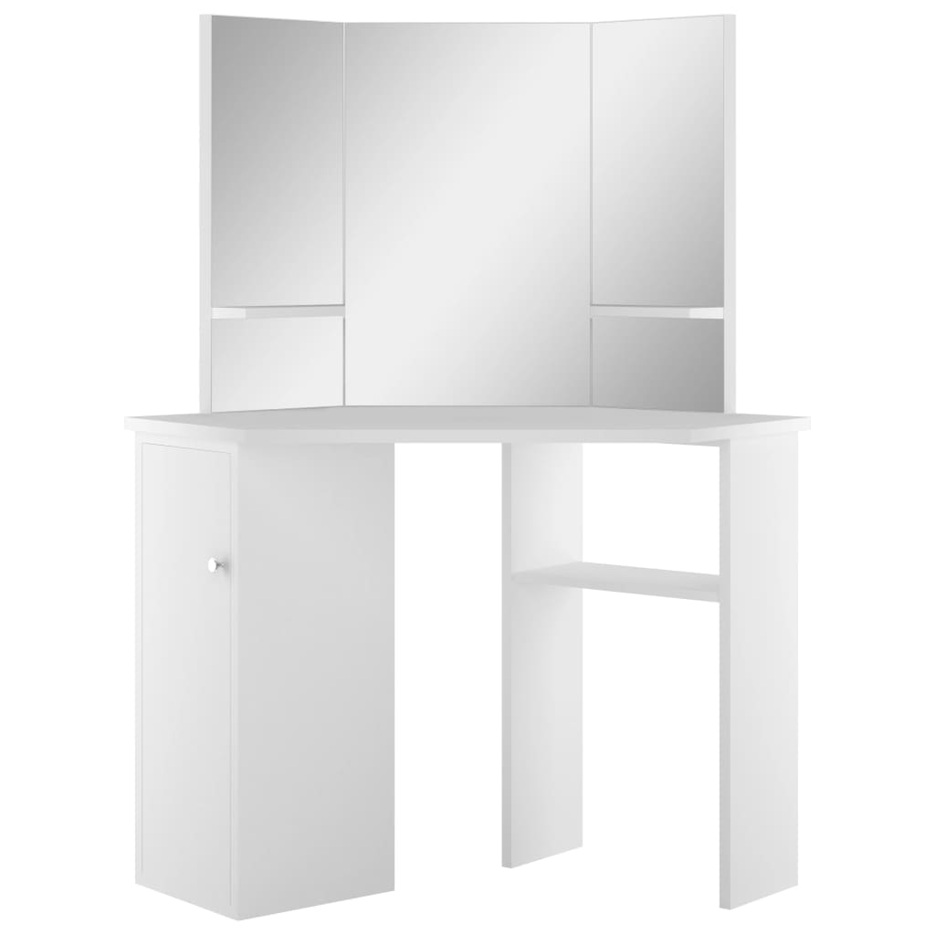 Corner Dressing Table Cosmetic Table Make-up Table White