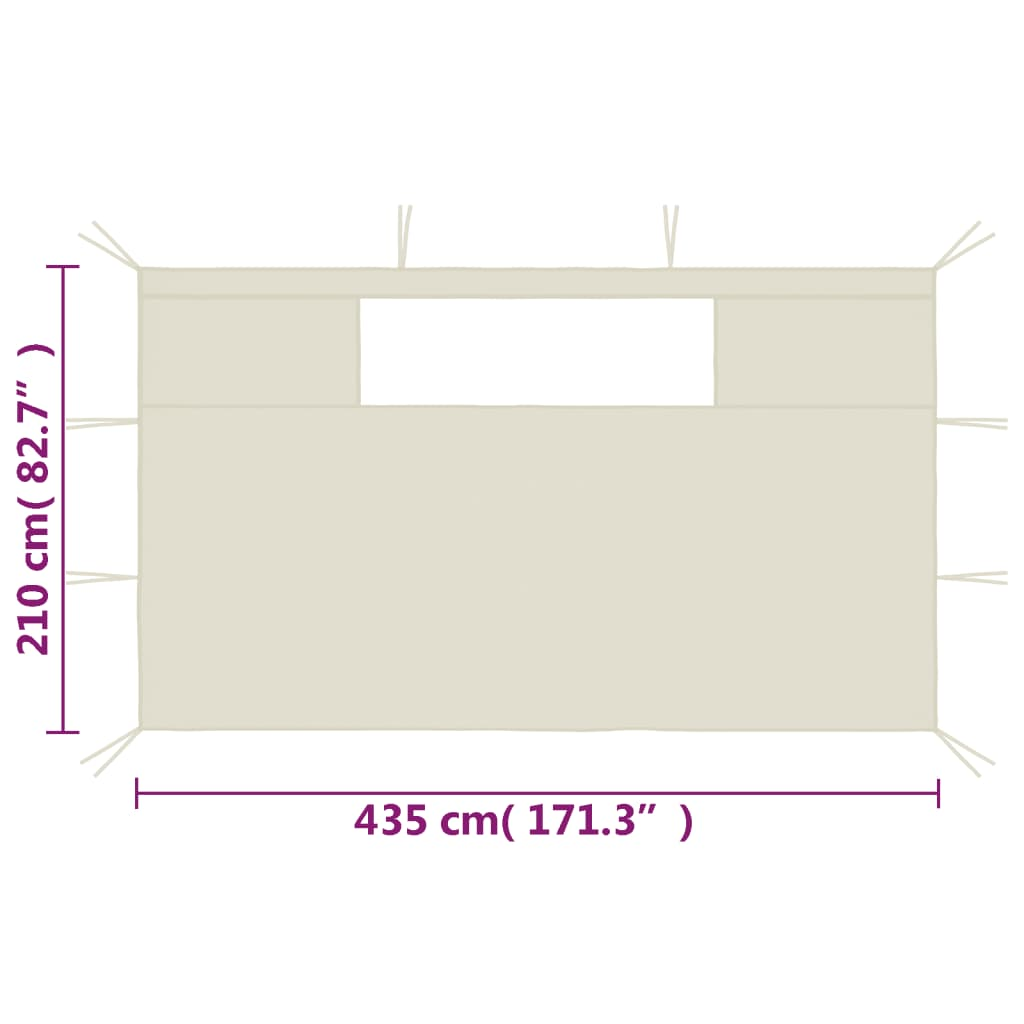 Gazebo Sidewalls with Windows 2 pcs Cream