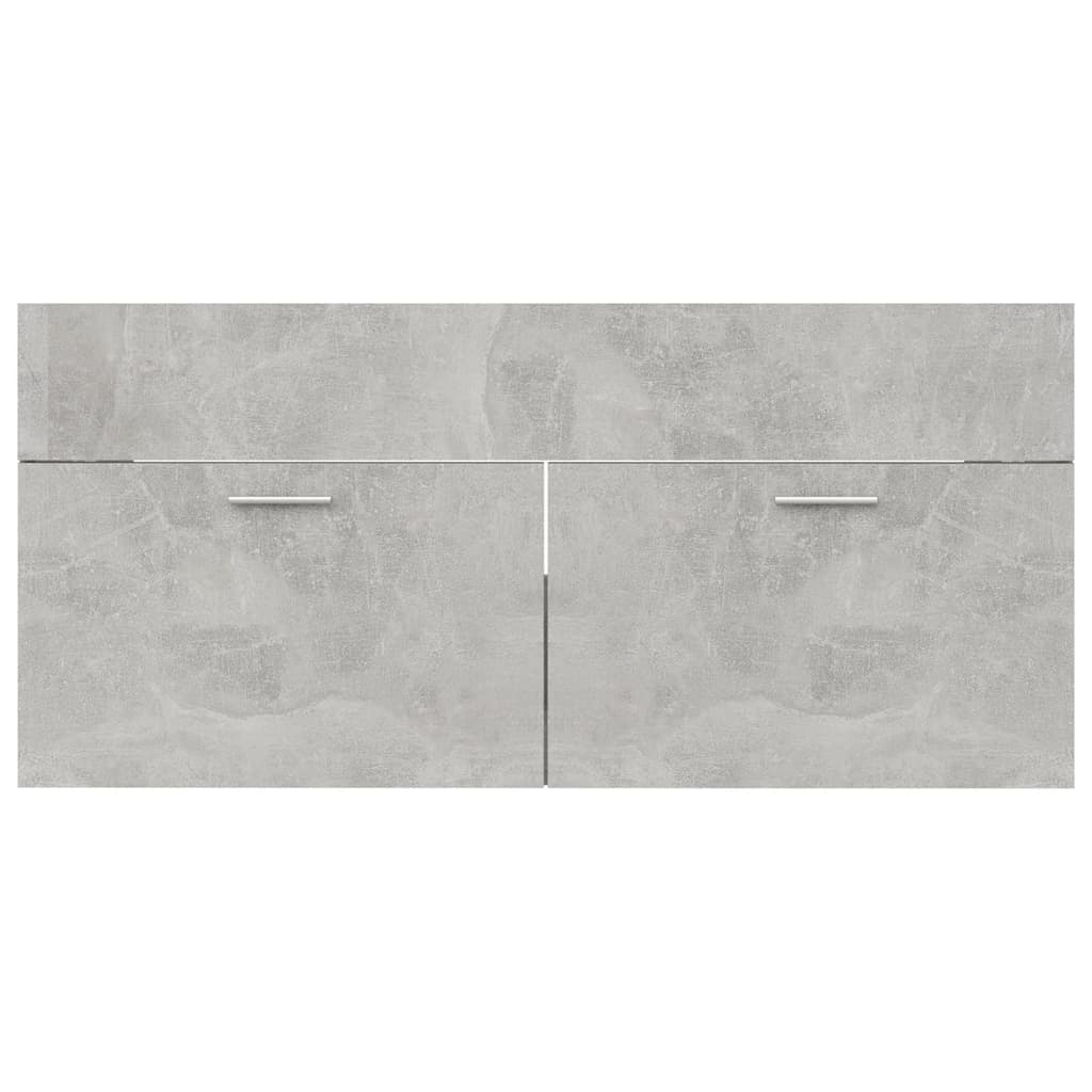 Bathroom Furniture Set Concrete Grey Engineered Wood