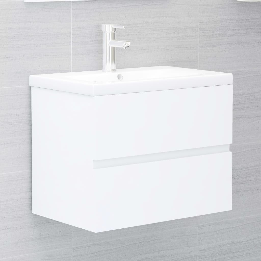 Bathroom Furniture Set White Engineered Wood