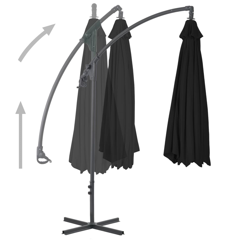 Cantilever Umbrella with Steel Pole 250x250 cm Black