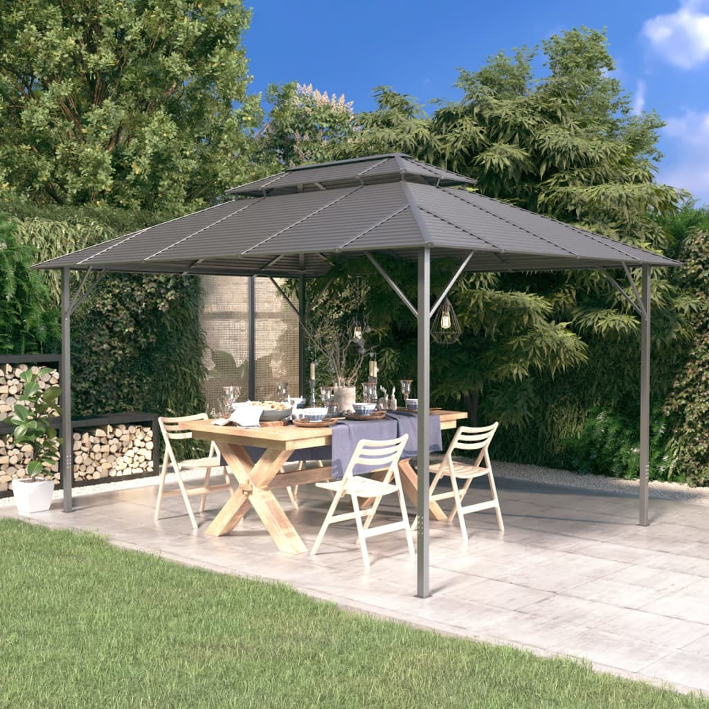 Gazebo with Double Roof 3x4 m Anthracite