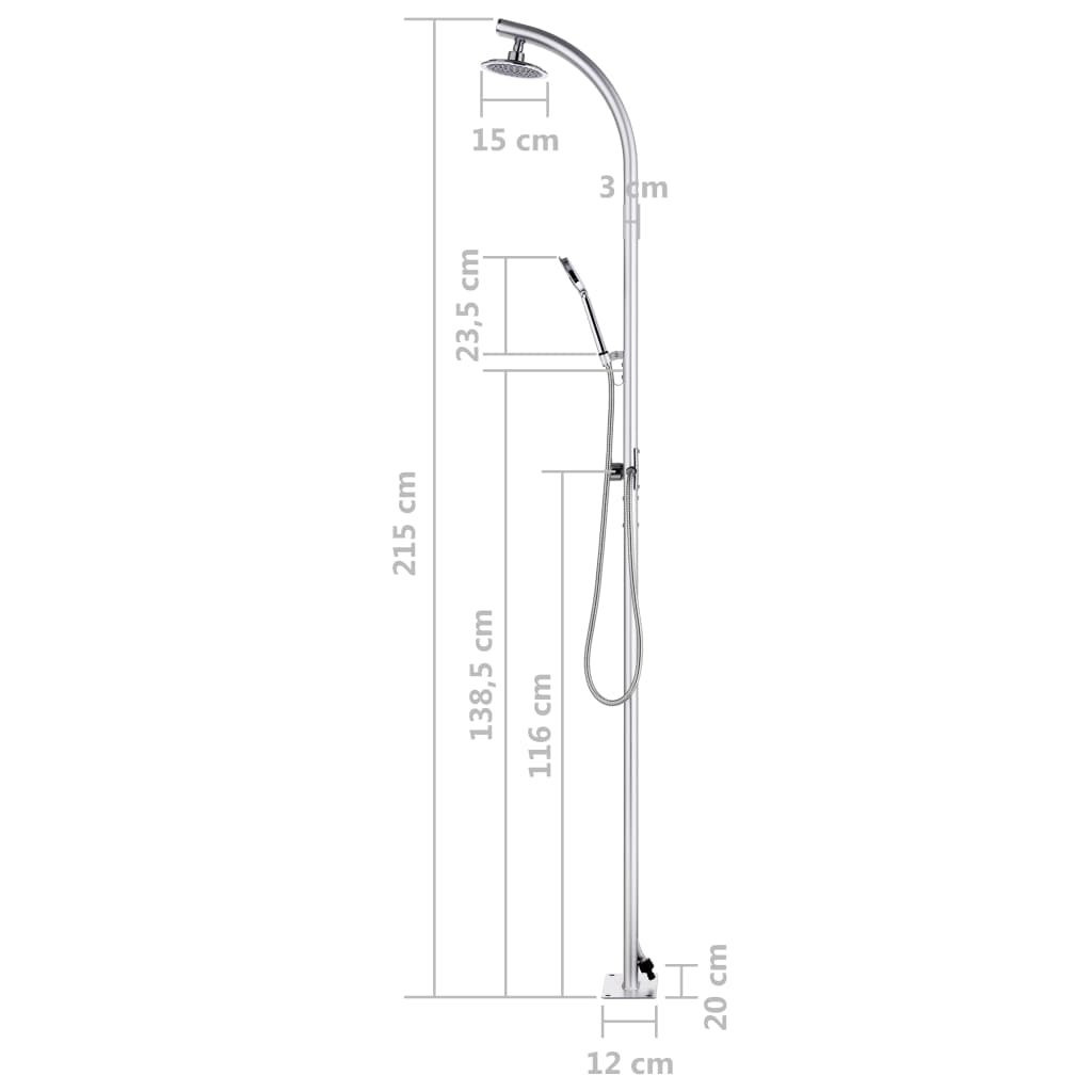 Garden Shower 215 cm Aluminium