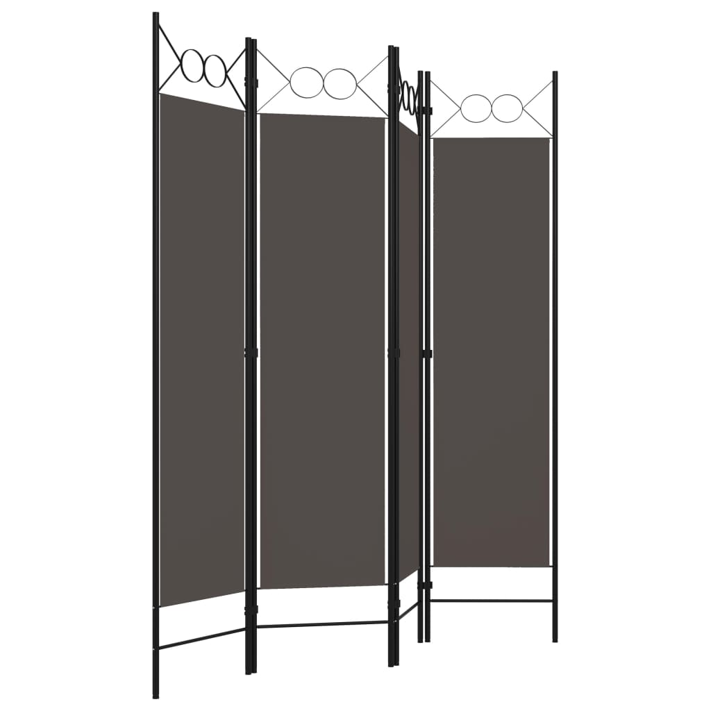 4-Panel Room Divider Anthracite 160x180 cm