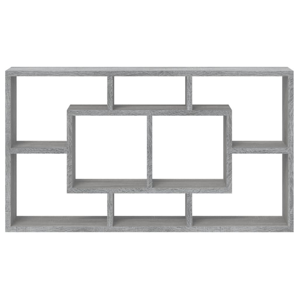 Wall Display Shelf 8 Compartments Grey Sonoma