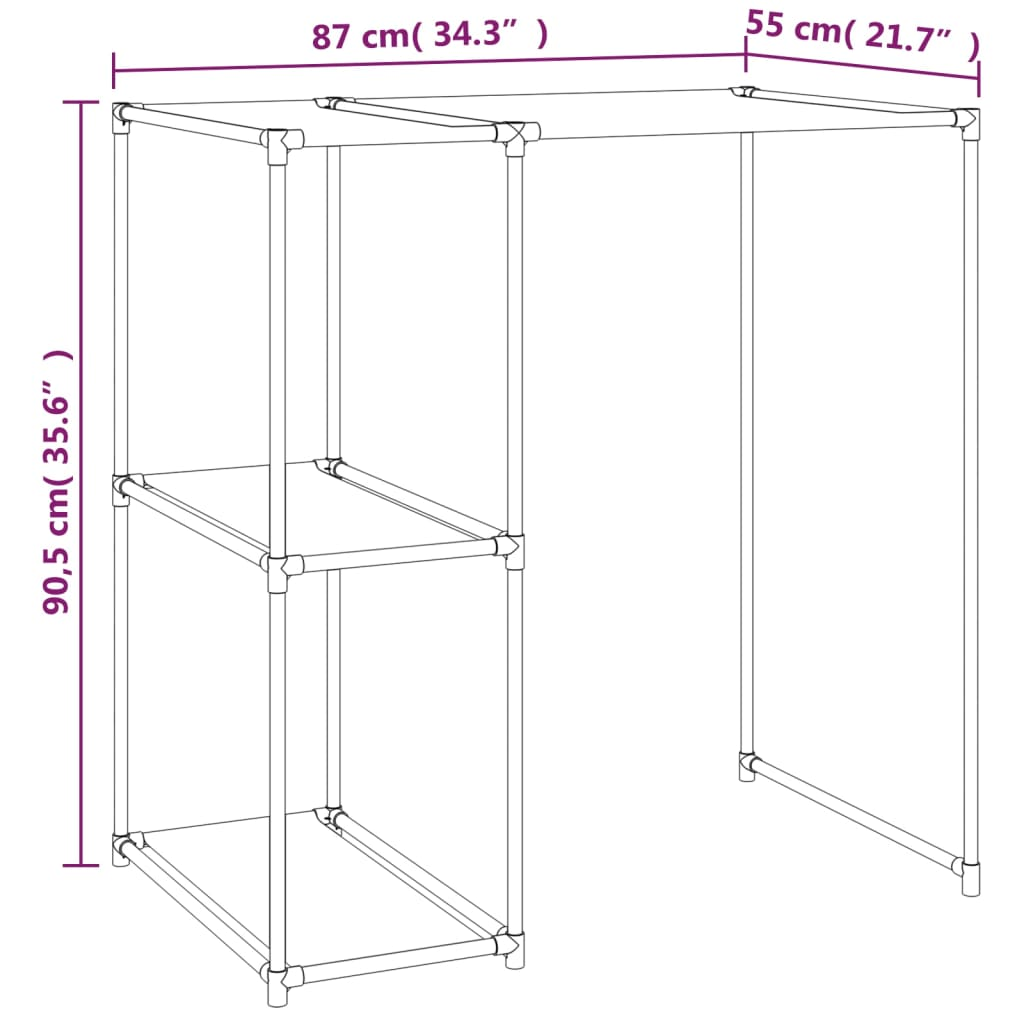 Storage Rack over Washing Machine Cream 87x55x90.5 cm Iron